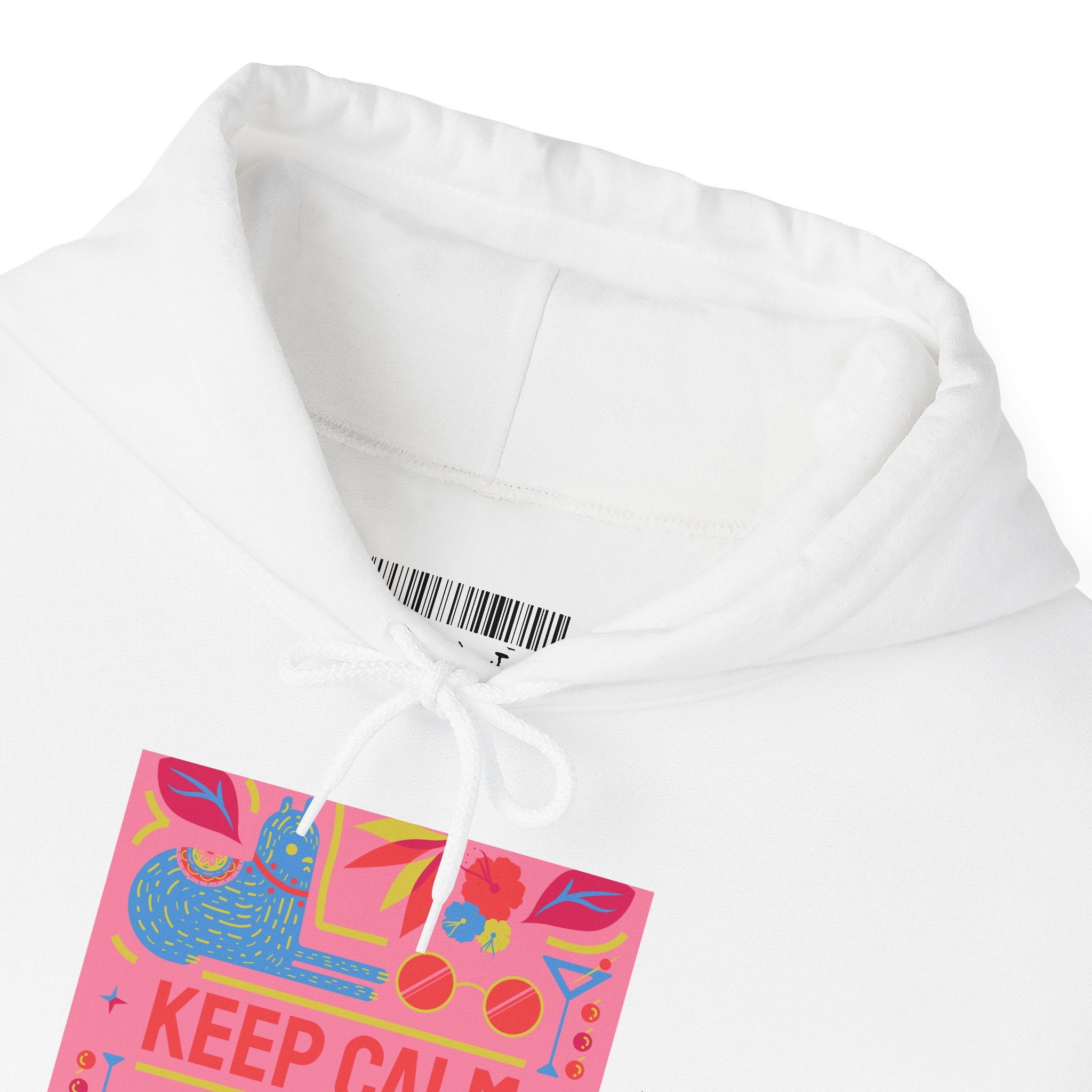 Keep Calm Floral Hoodie — Pink Retro Decorative Graphic Hooded Sweatshirt