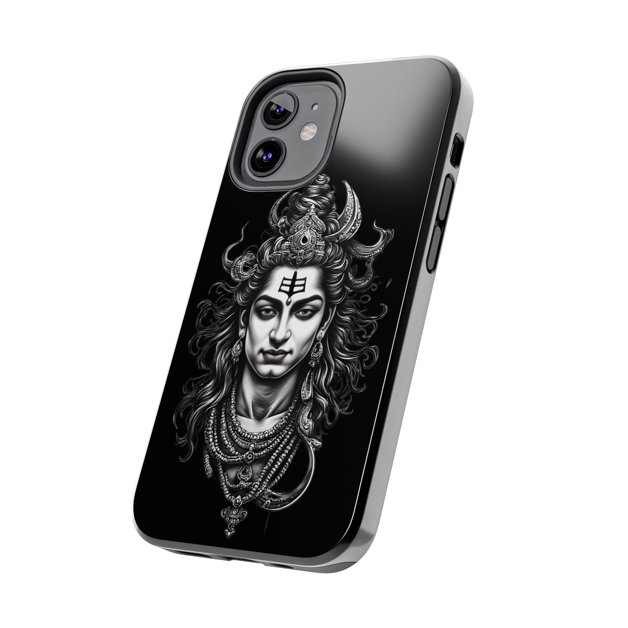 Phone Case — Intricate Lord Shiva Illustration on Black Tough Case