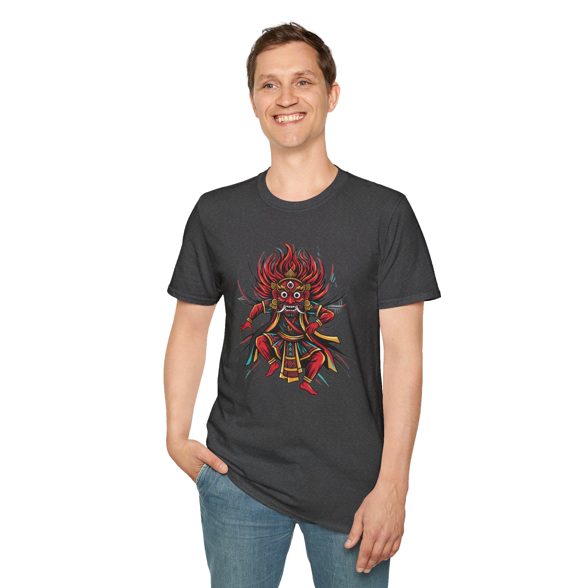 Balinese Barong Dance T-Shirt — Traditional Mythic Mask Graphic Tee