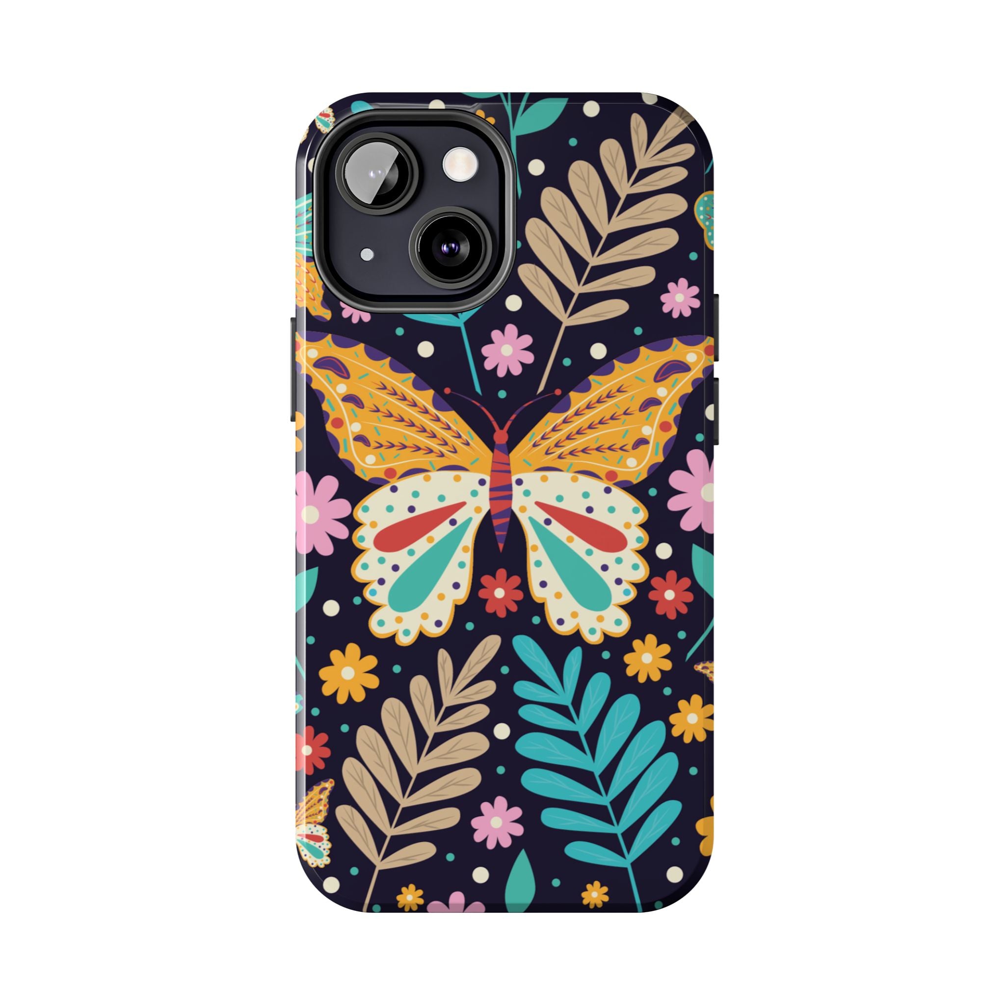 Floral Butterfly Tough Phone Case — Colorful Garden Protective Cover
