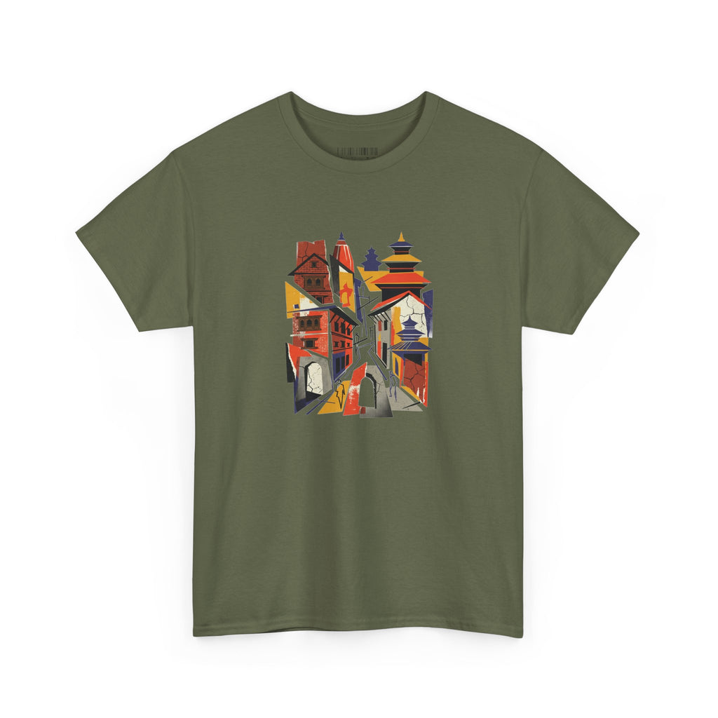 Cityscape Abstract Tee — Colorful Urban Architecture Graphic T‑Shirt
