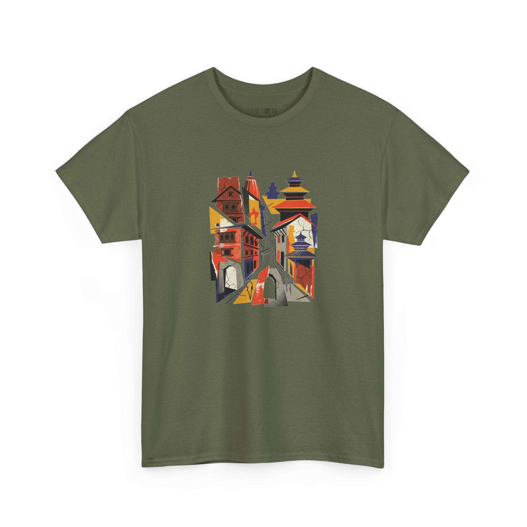 Cityscape Abstract Tee — Colorful Urban Architecture Graphic T‑Shirt