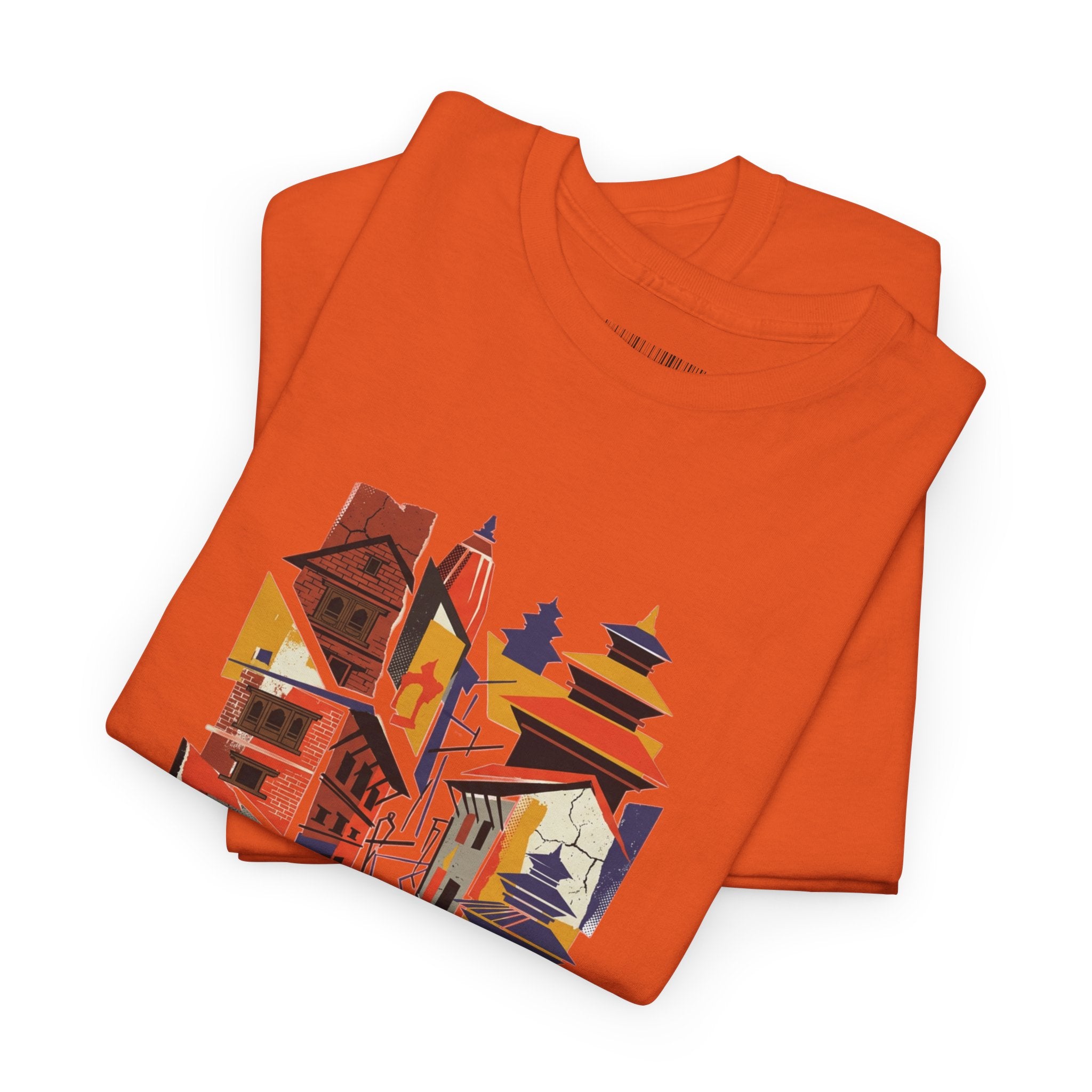 Cityscape Abstract Tee — Colorful Urban Architecture Graphic T‑Shirt