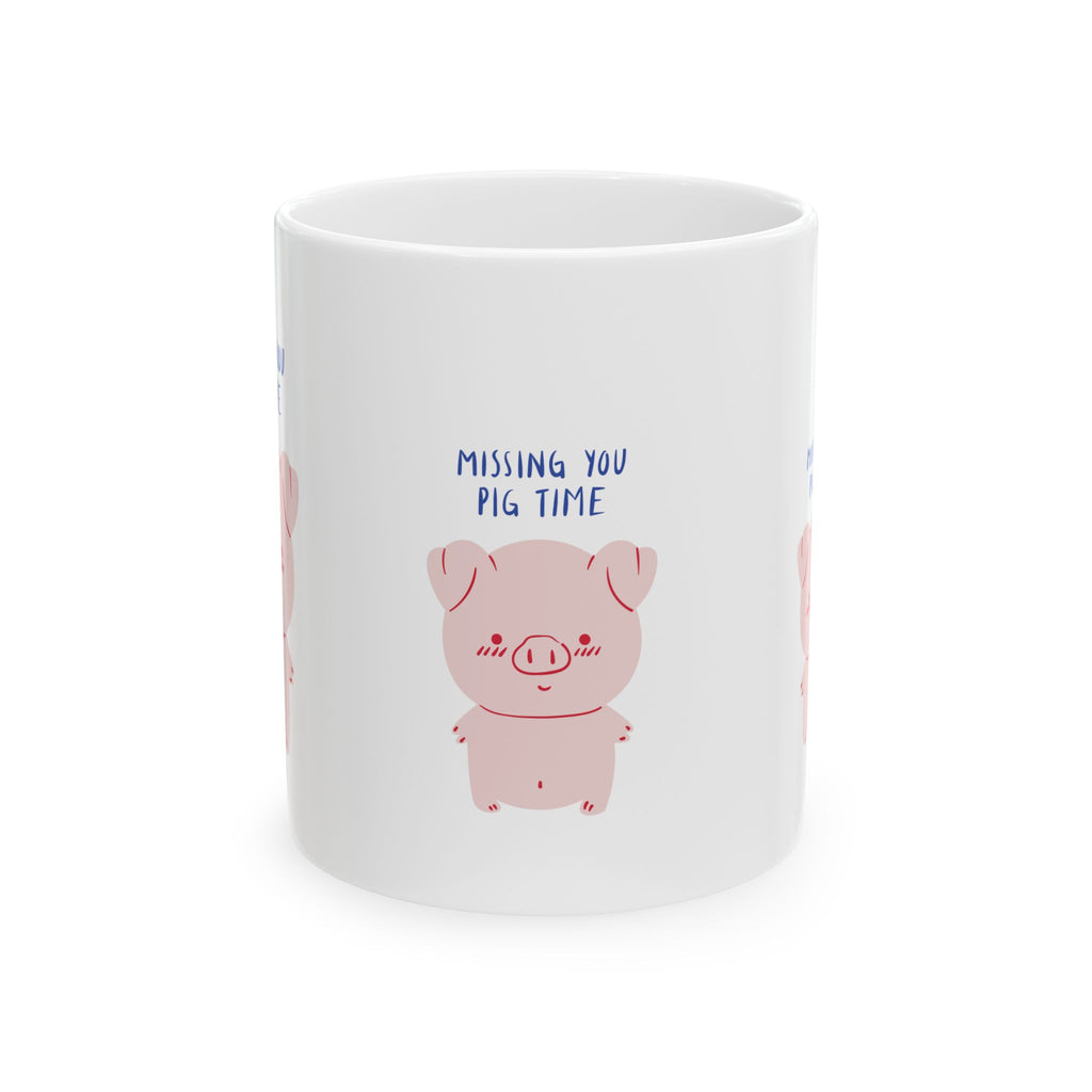 Missing You Pig Time Mug | Cute Pig Coffee Cup | Perfect Gift for Animal Lovers, Birthdays, or Just Because