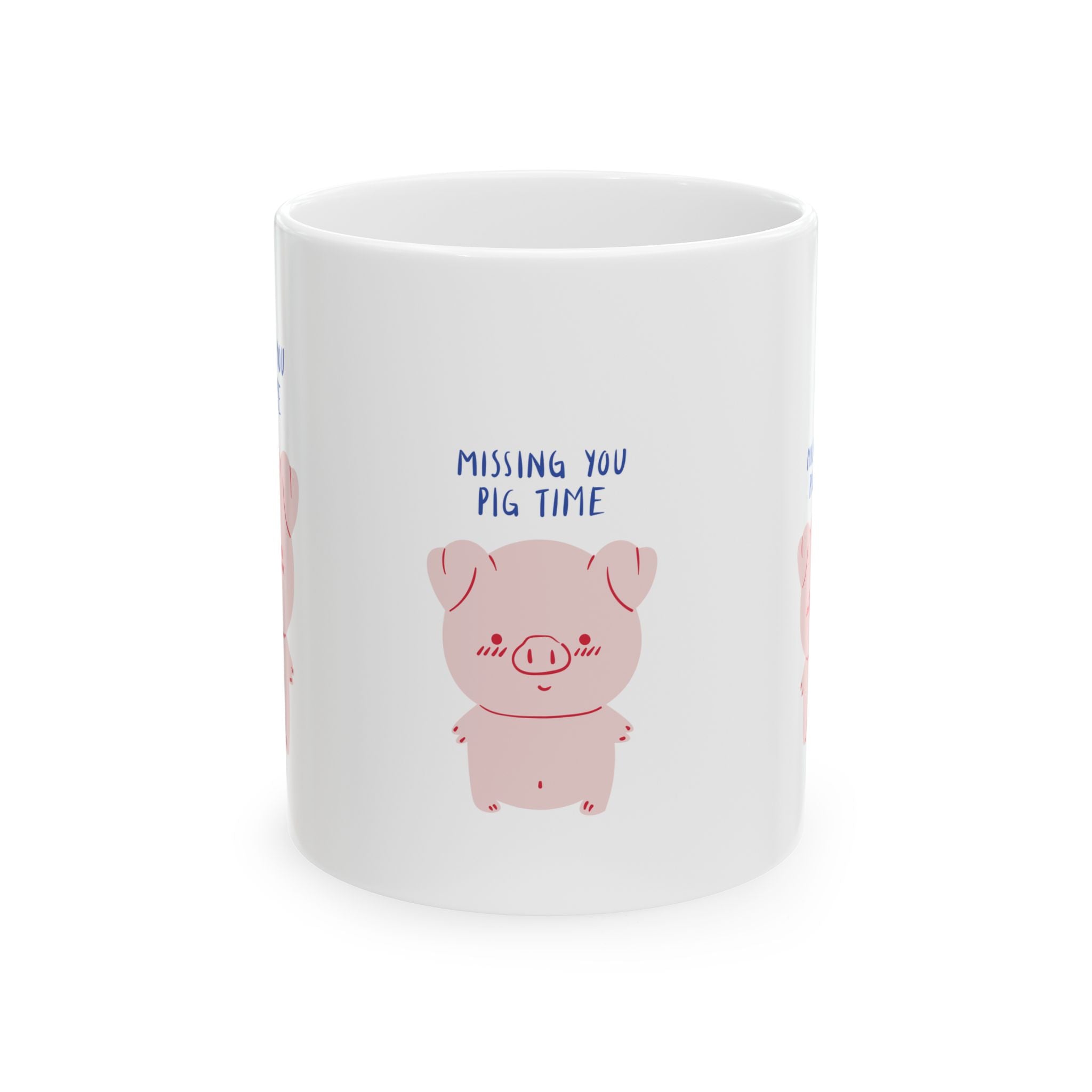Missing You Pig Time Mug | Cute Pig Coffee Cup | Perfect Gift for Animal Lovers, Birthdays, or Just Because