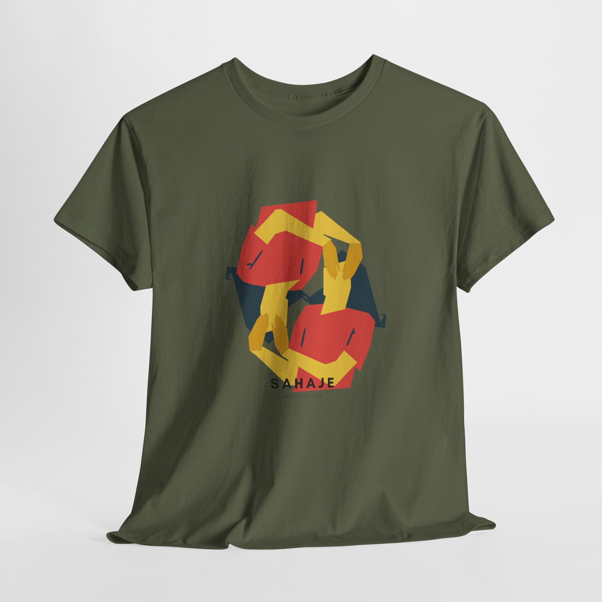 Geometric Fox Tee — Stylized Red & Yellow Fox Illustration T-Shirt