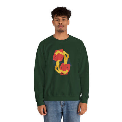 Abstract Flamingo Geometric Crewneck Sweatshirt