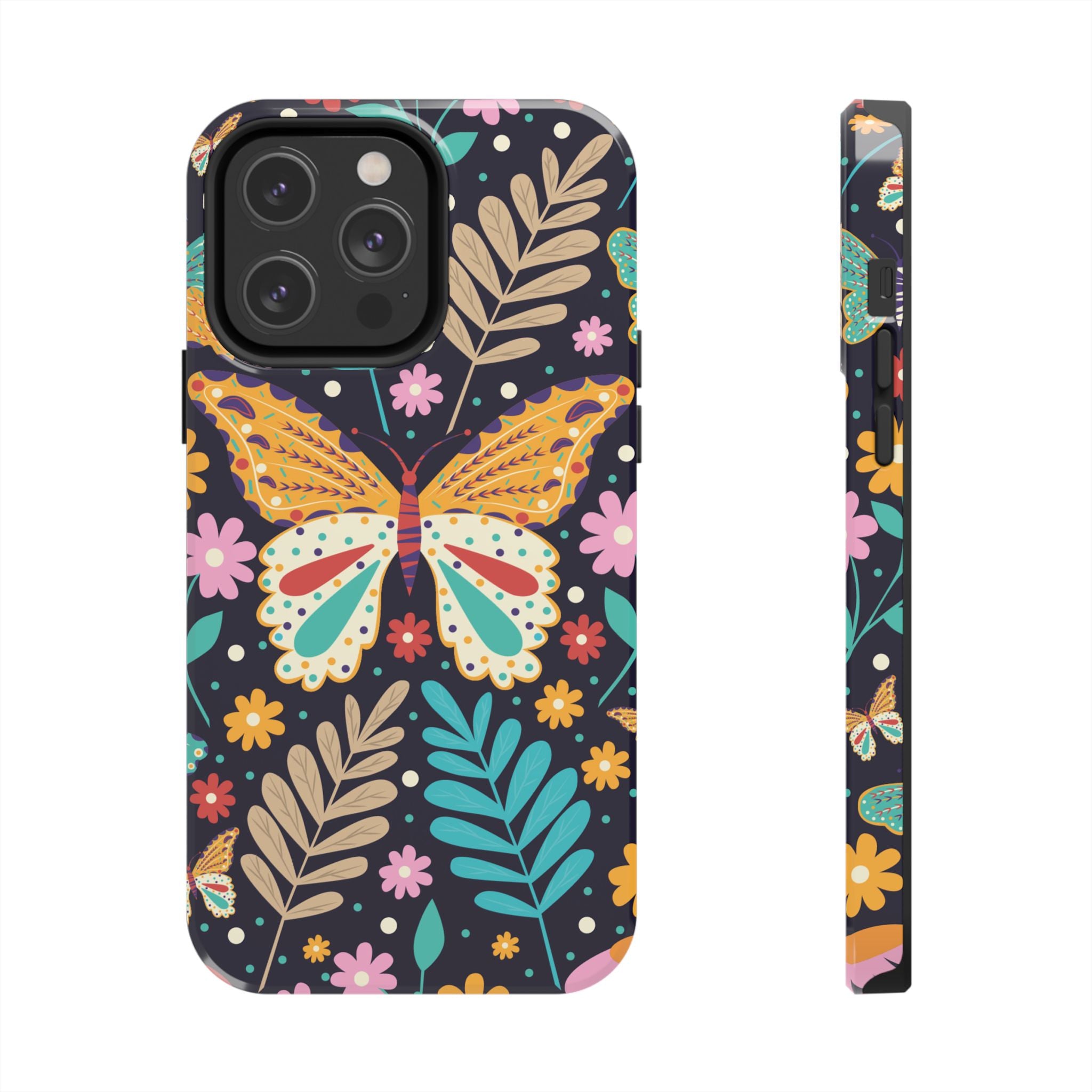Floral Butterfly Tough Phone Case — Colorful Garden Protective Cover