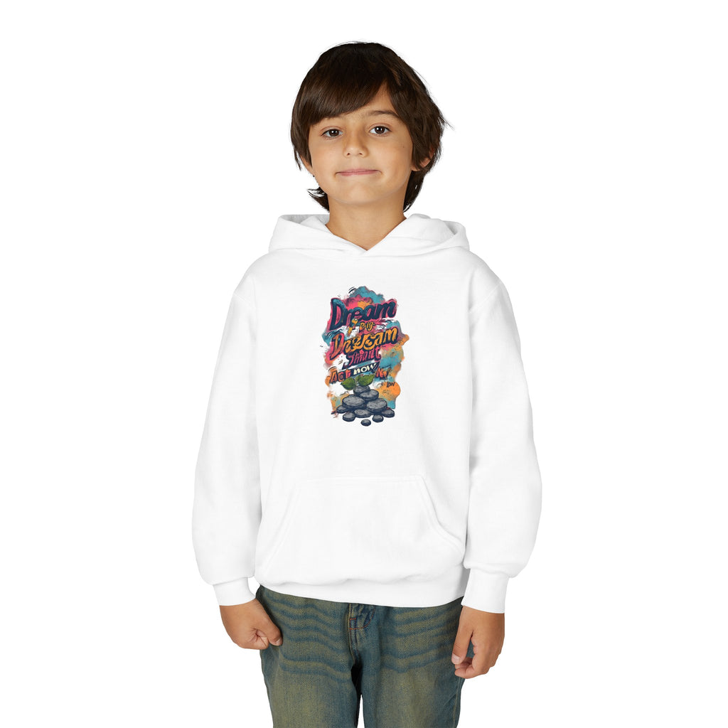 Dream Chasin' Youth Hoodie — Colorful Motivational Graphic Hoodie