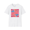 Keep Calm Retro Floral T-Shirt — Bright Pink Graphic Tee