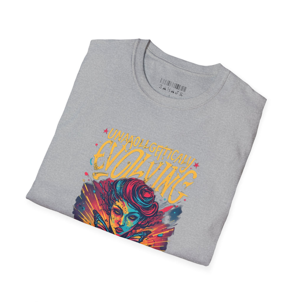 Evolving Butterfly Graphic T-Shirt — "Unapologetically Evolving" Vibrant Psychedelic Tee