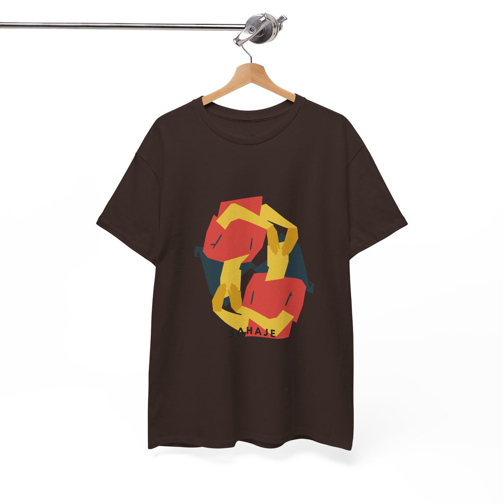 Geometric Fox Tee — Stylized Red & Yellow Fox Illustration T-Shirt