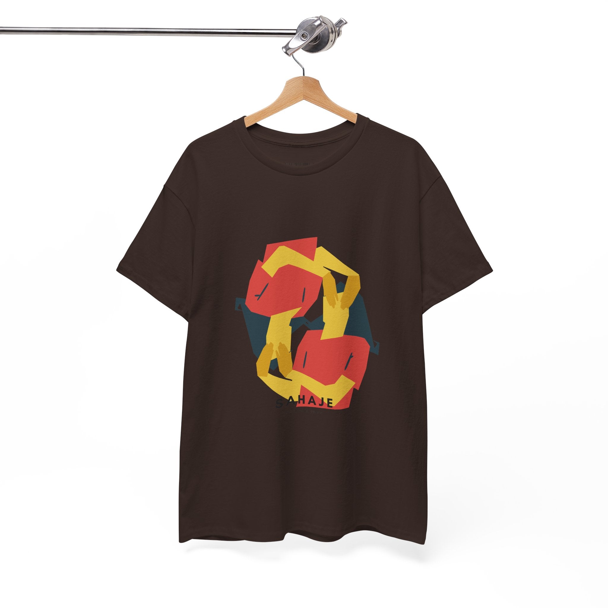 Geometric Fox Tee — Stylized Red & Yellow Fox Illustration T-Shirt