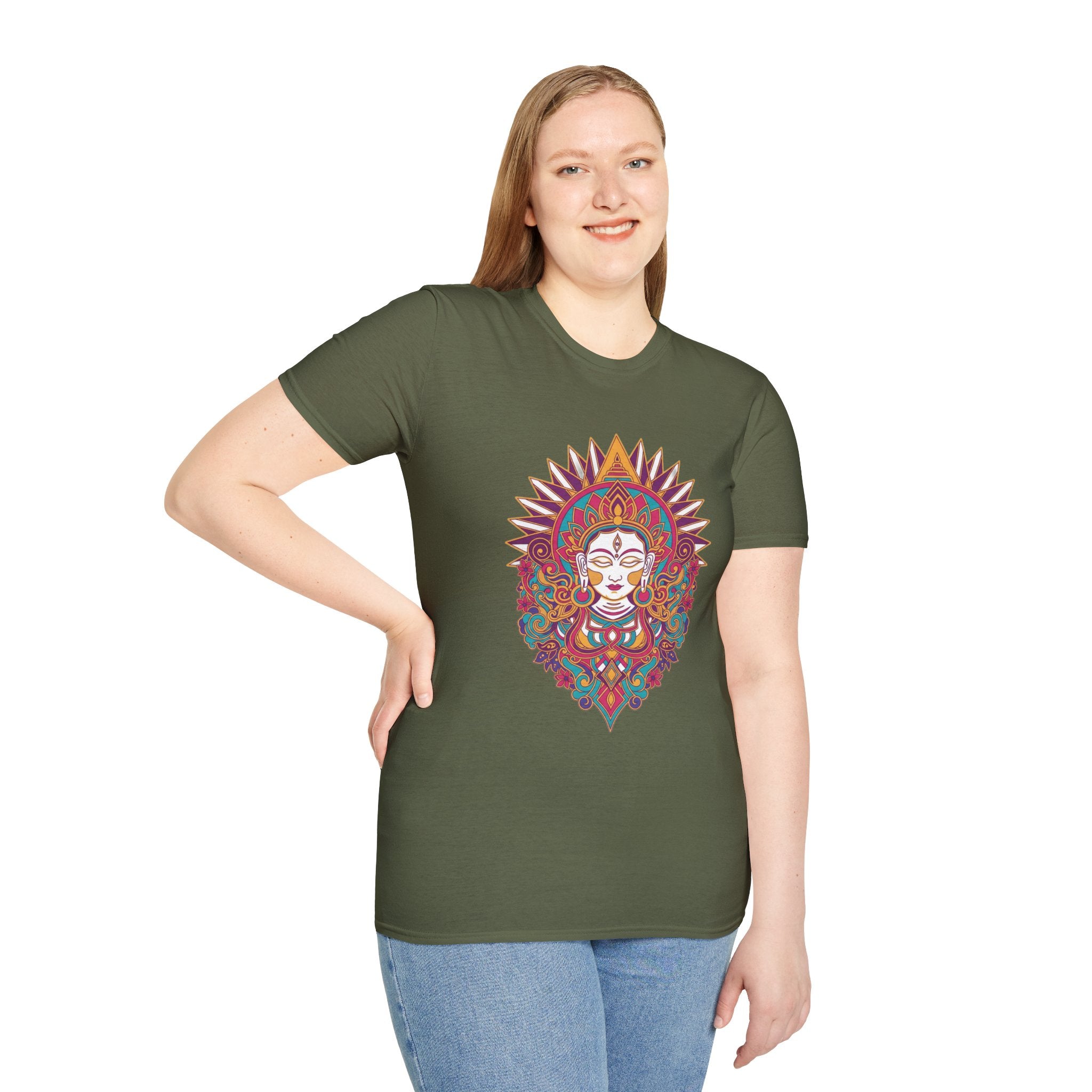 Mandala Goddess T-Shirt — Colorful Floral Spiritual Tee