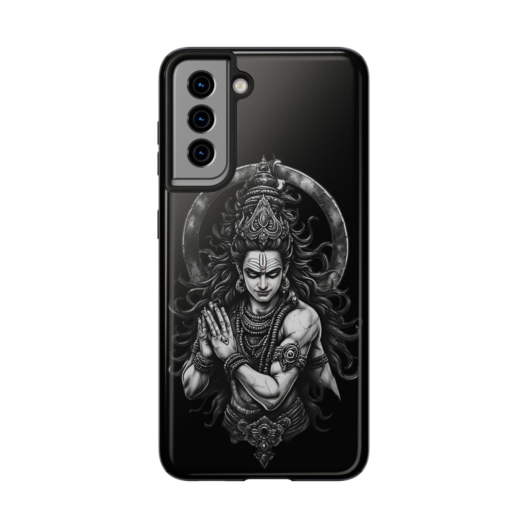 Shiva Tough Phone Case — Black Protective Hindu Deity Design