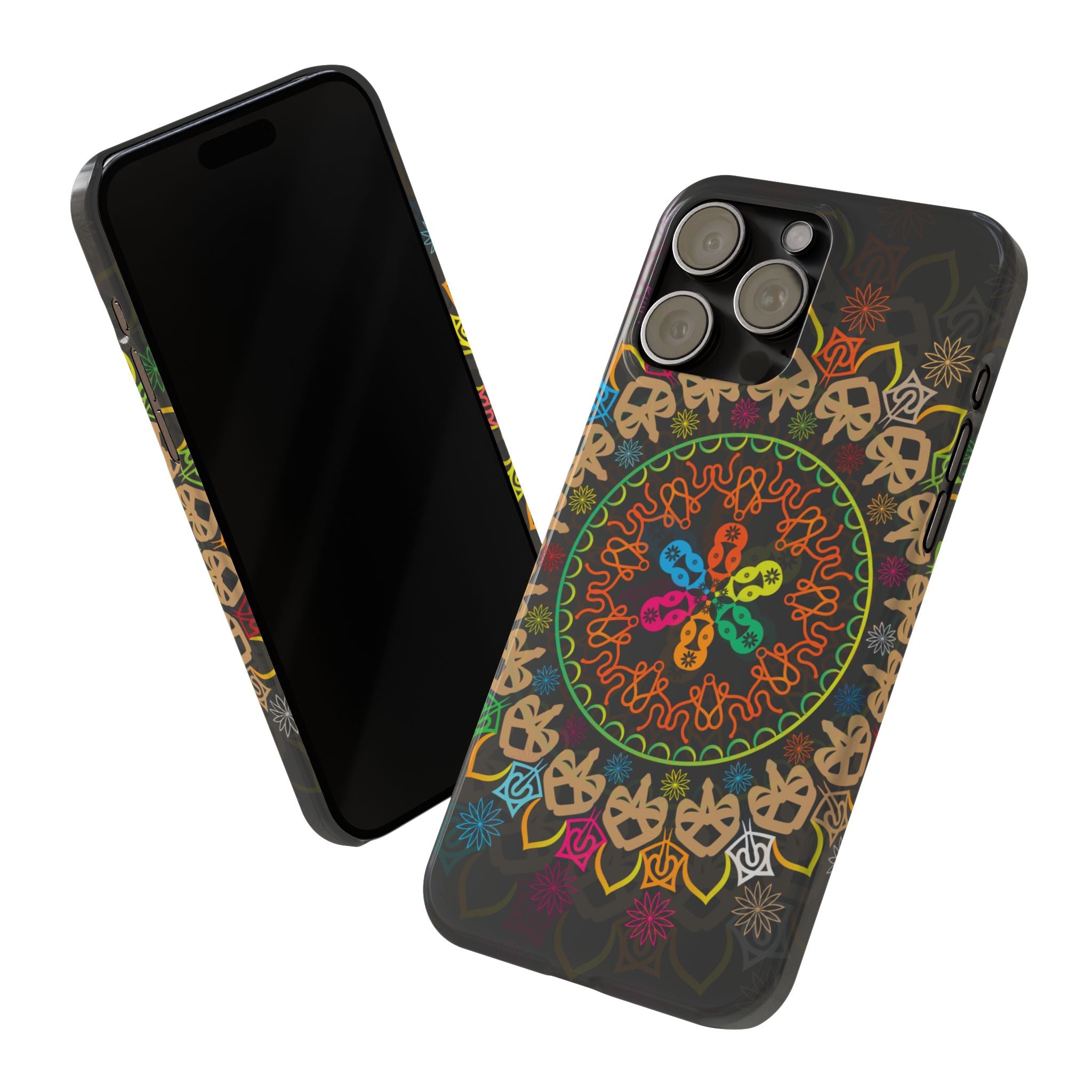 Tropical Mandala Phone Case, Colorful Slim Phone Case, Trendy Phone Cover, Artistic Gift, Eco-Friendly Phone Accessory