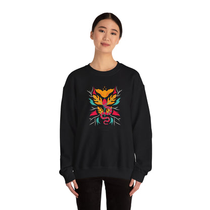 Sahajé Floral Snake Crewneck Sweatshirt — Colorful Botanical Serpent Graphic