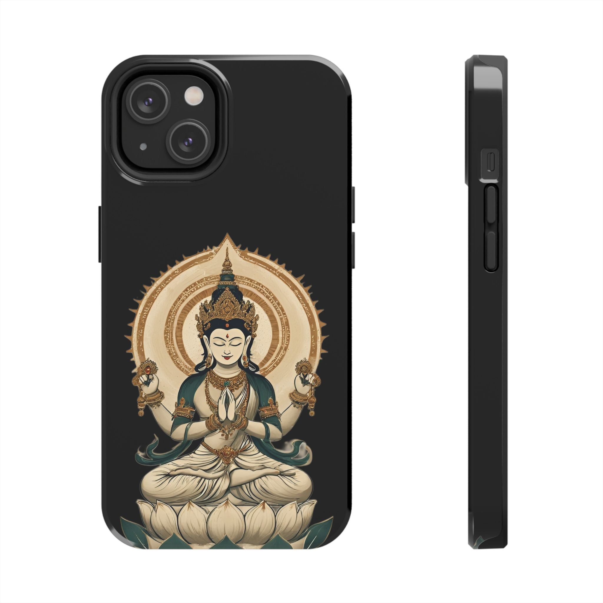 Bodhisattva Lotus Tough Phone Case — Protective Buddhist Meditation Phone Cover