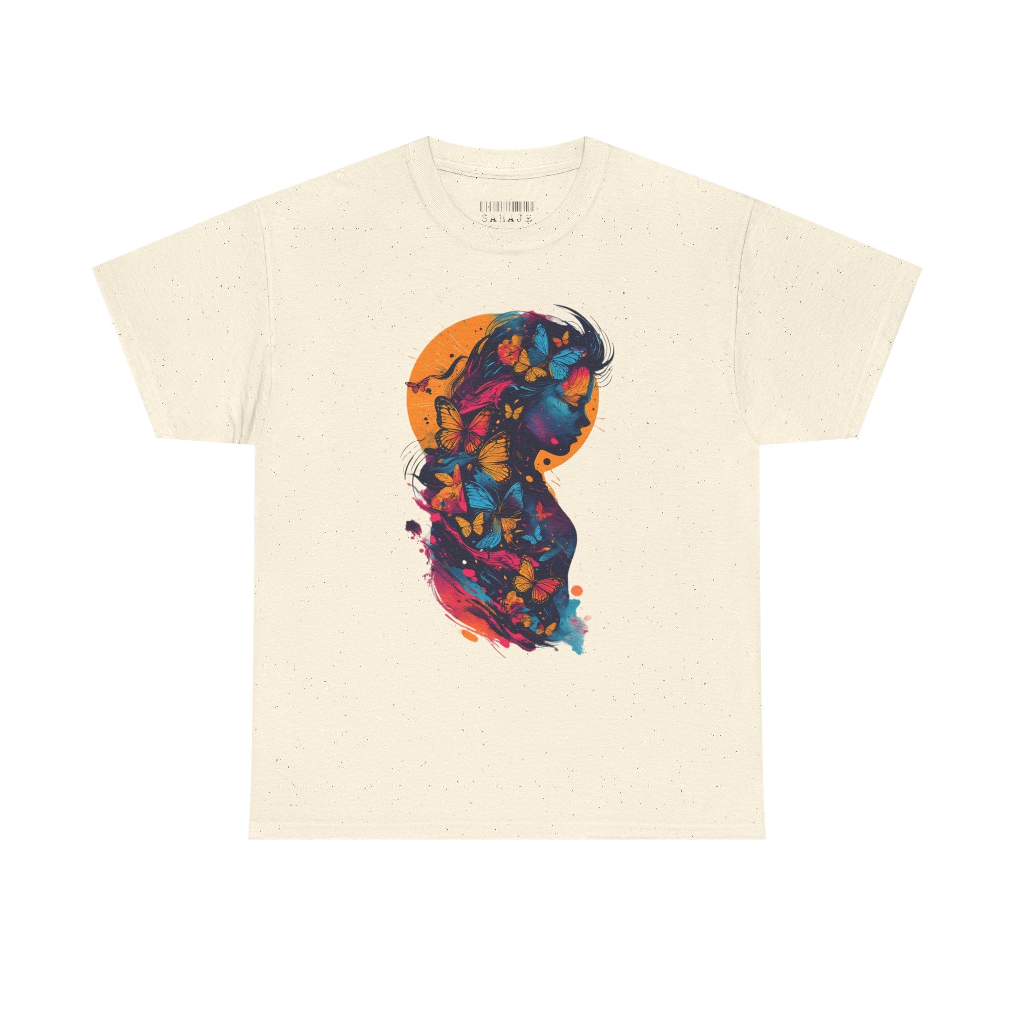 Butterfly Silhouette Graphic Tee — Colorful Maternity Profile Design