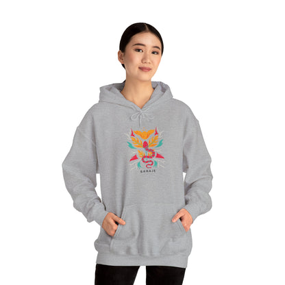Floral Snake Hoodie — Colorful Serpent & Bloom Graphic Sweatshirt