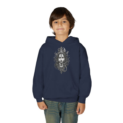 Shiva Illustration Youth Hoodie — Mystical Hindu God Graphic Pullover