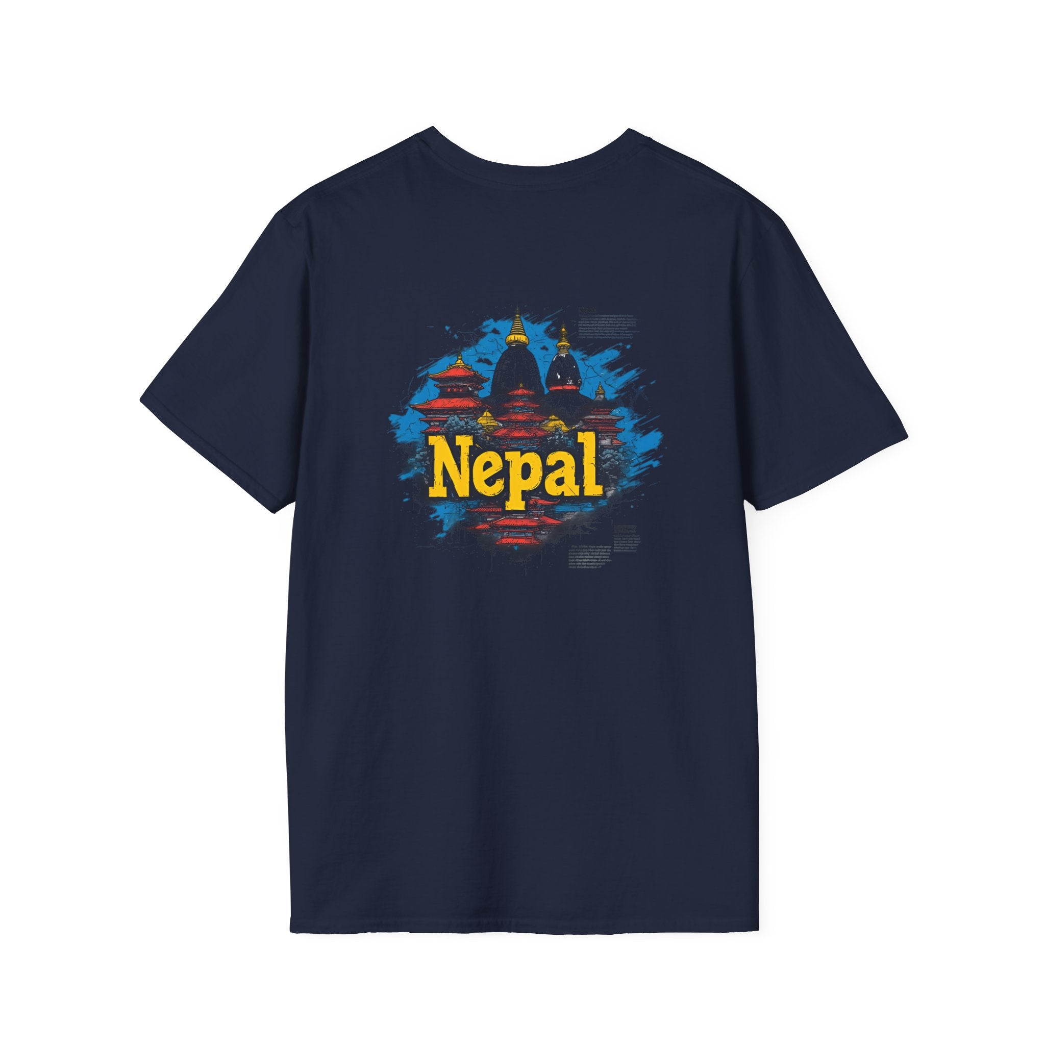 Nepal Souvenir T-Shirt — Stupa Sketch Graphic
