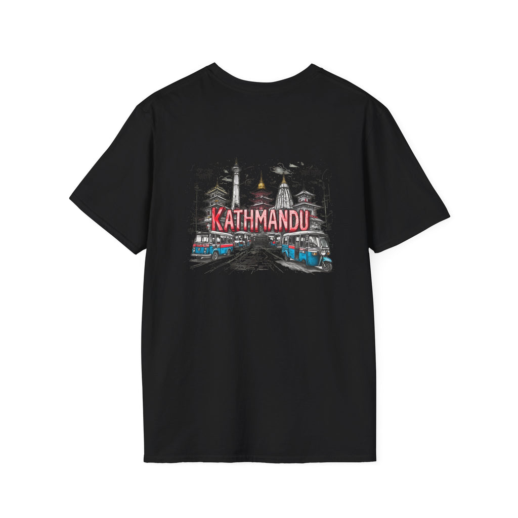 Kathmandu Travel T-Shirt — Nepali Temple & Vintage Jeep Graphic tee