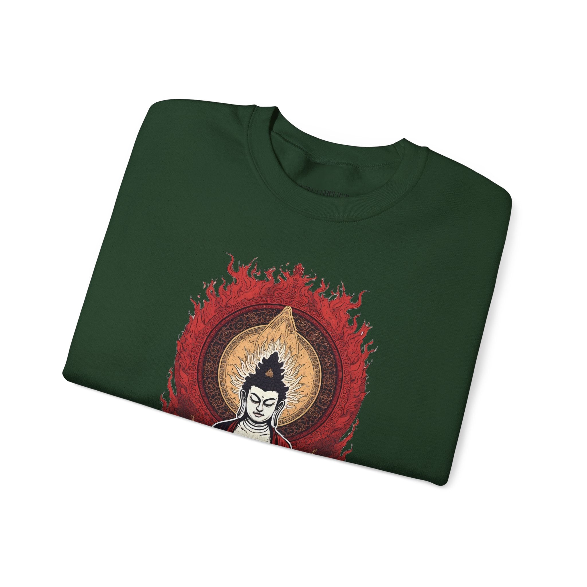 Buddha Lotus Flame Crewneck Sweatshirt