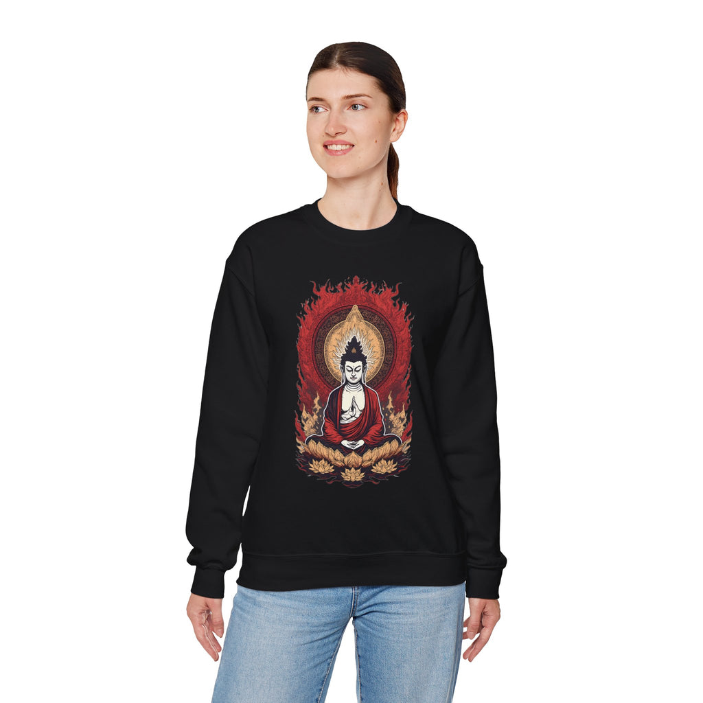 Buddha Lotus Flame Crewneck Sweatshirt