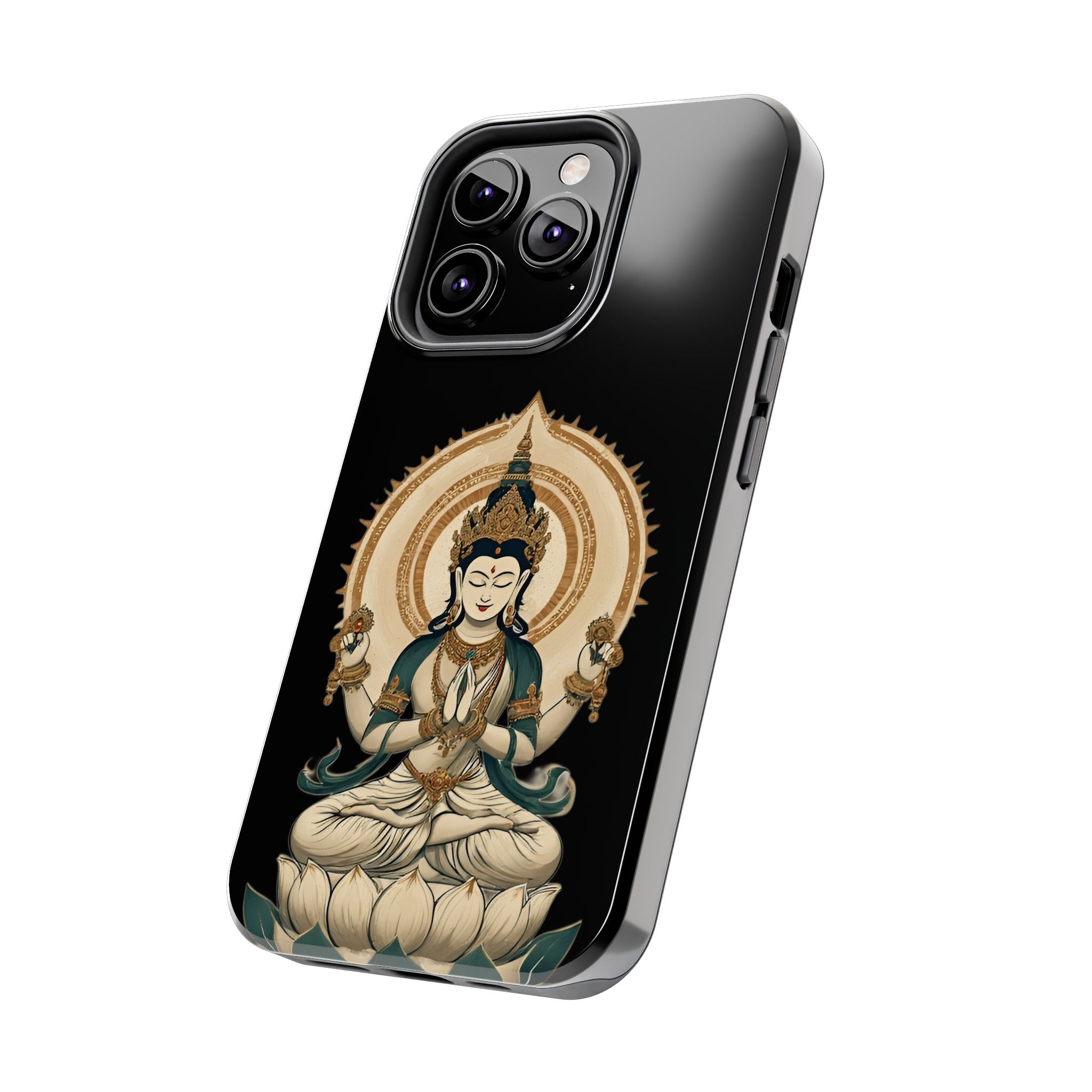 Bodhisattva Lotus Tough Phone Case — Protective Buddhist Meditation Phone Cover