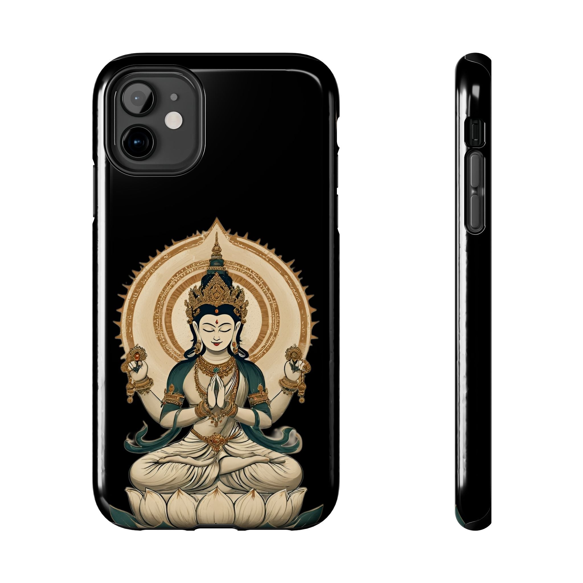 Bodhisattva Lotus Tough Phone Case — Protective Buddhist Meditation Phone Cover