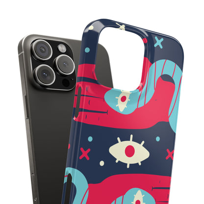 Colorful Abstract Slim Phone Cases, Trendy Phone Covers, Unique Gifts for Her, Artistic Mobile Accessories, Eye-Catching Phone Designs