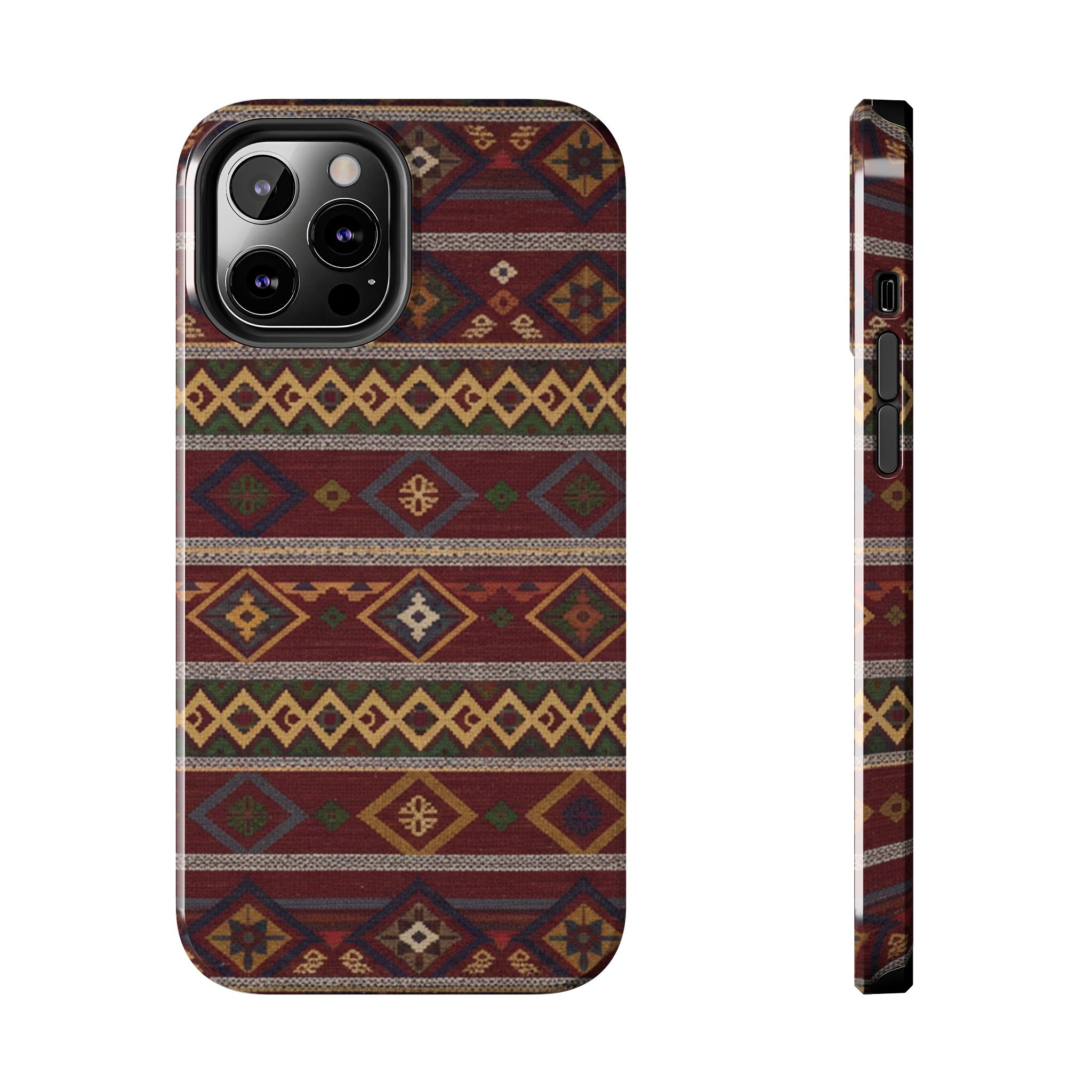 Aztec Pattern Tough Phone Case — Rustic Tribal Protective Cover