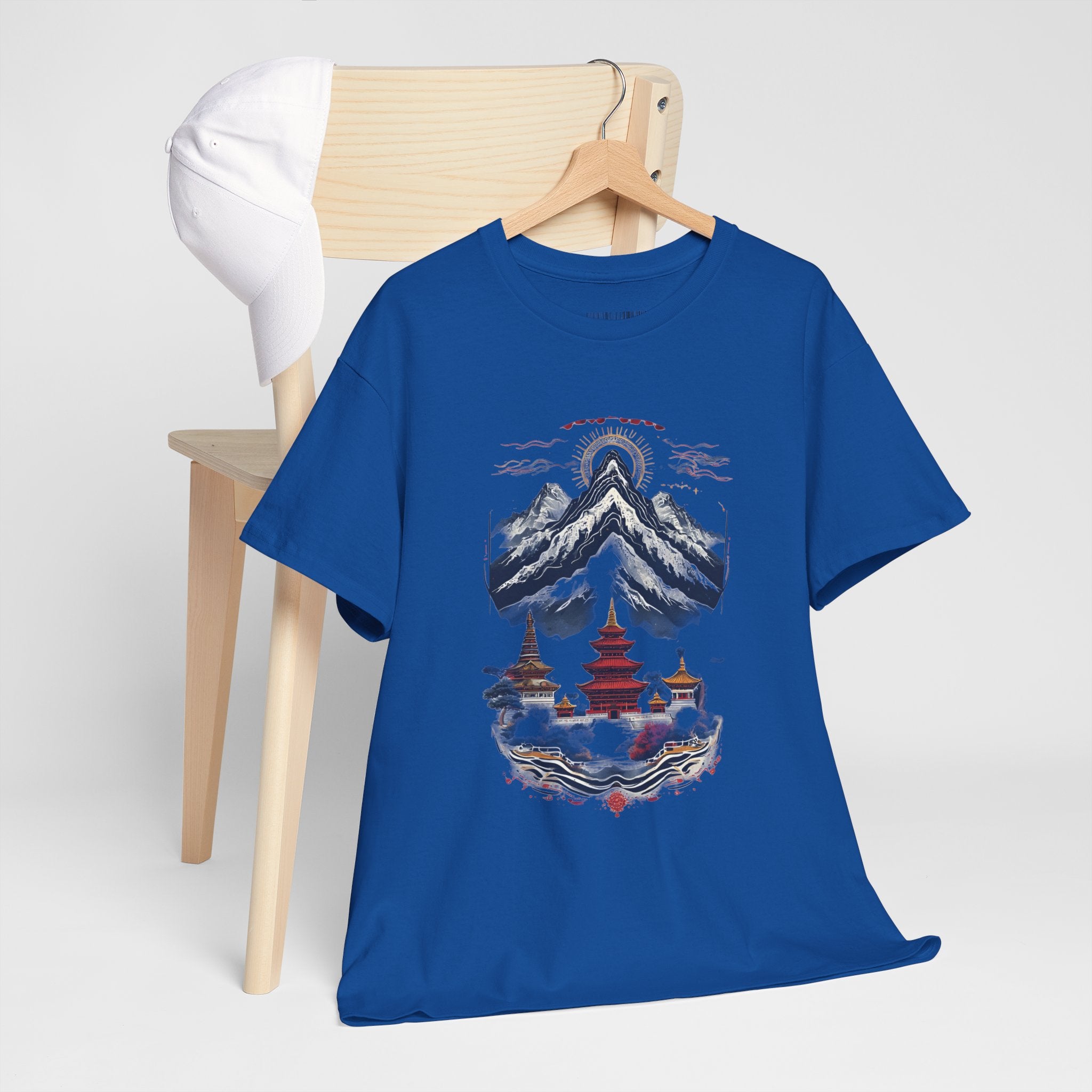 Japanese Mountain Pagoda T-Shirt — Zen Temple Landscape Tee