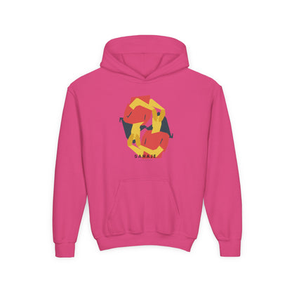Youth Hoodie with Geometric Squirrel Art – 'Squirrel' Colorful Kids Pullover