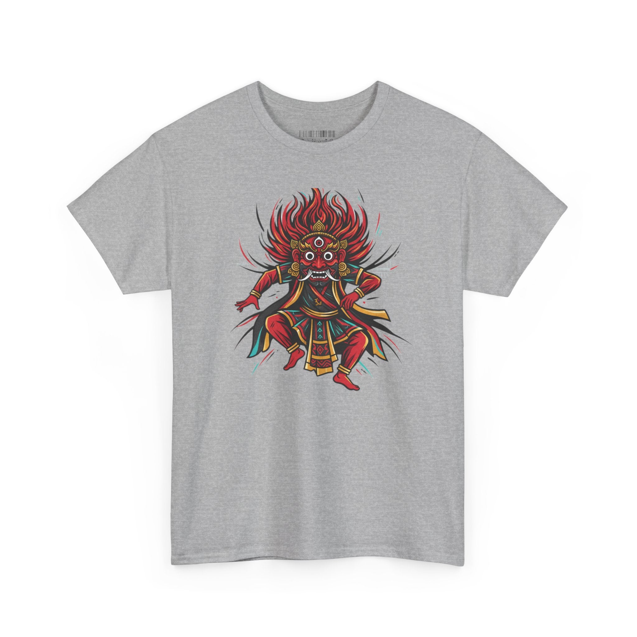 T-Shirt — Fierce Red Oni Demon Graphic Tee (Mythic Japanese Mask Design)