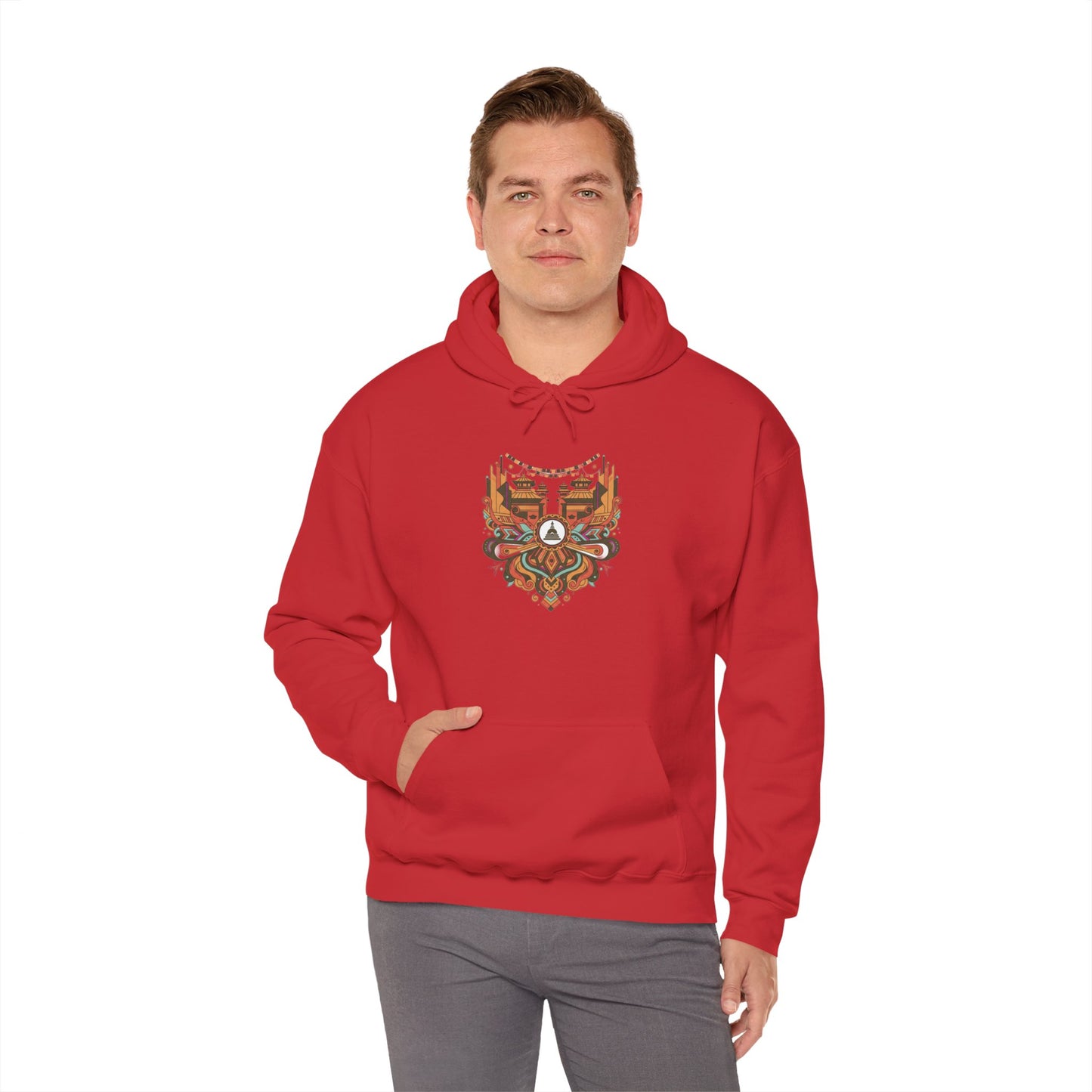 Spiritual Mandala Buddha Hoodie — Colorful Meditation Graphic Sweatshirt