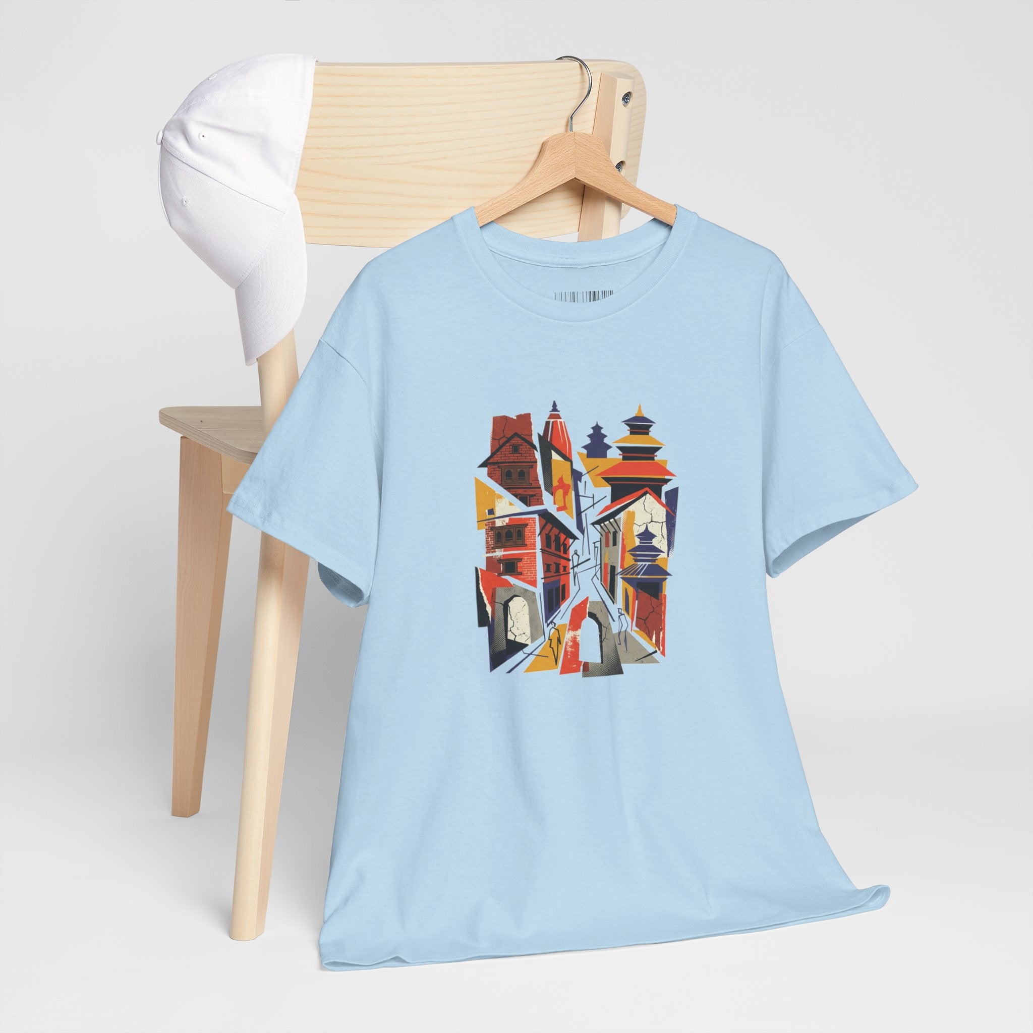 Cityscape Abstract Tee — Colorful Urban Architecture Graphic T‑Shirt