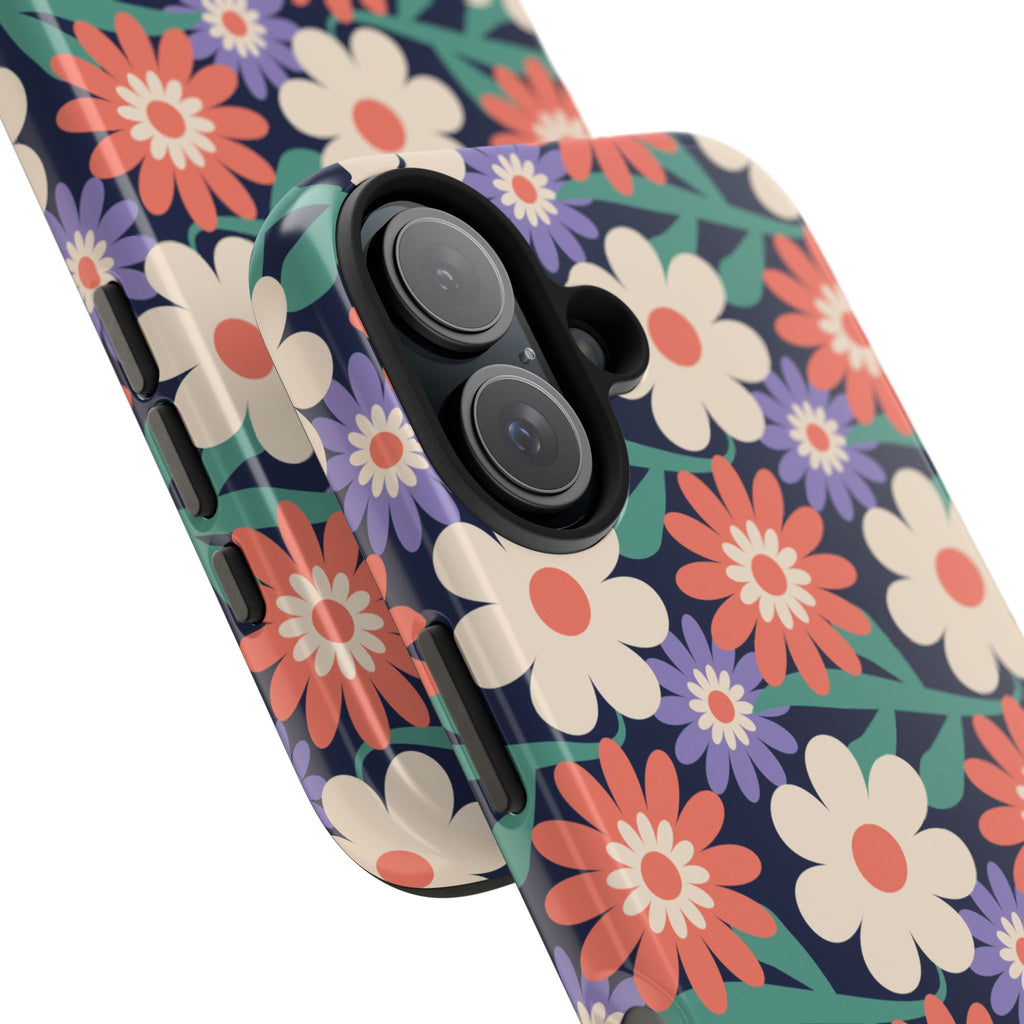 Floral Tough Phone Case — Retro Daisies Protective Phone Cover
