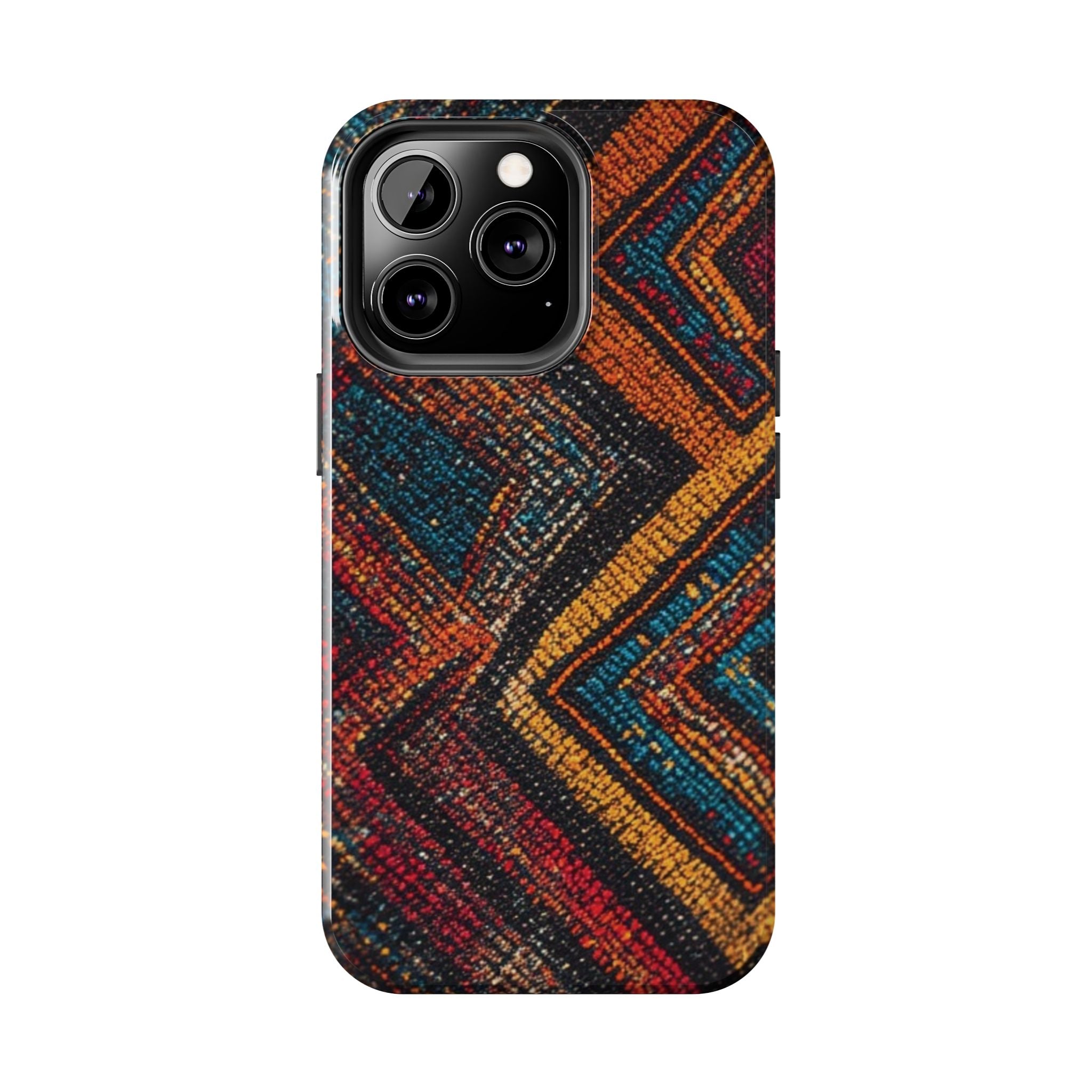 Tough Phone Case — Boho Geometric Rug Pattern, Protective iPhone Cover
