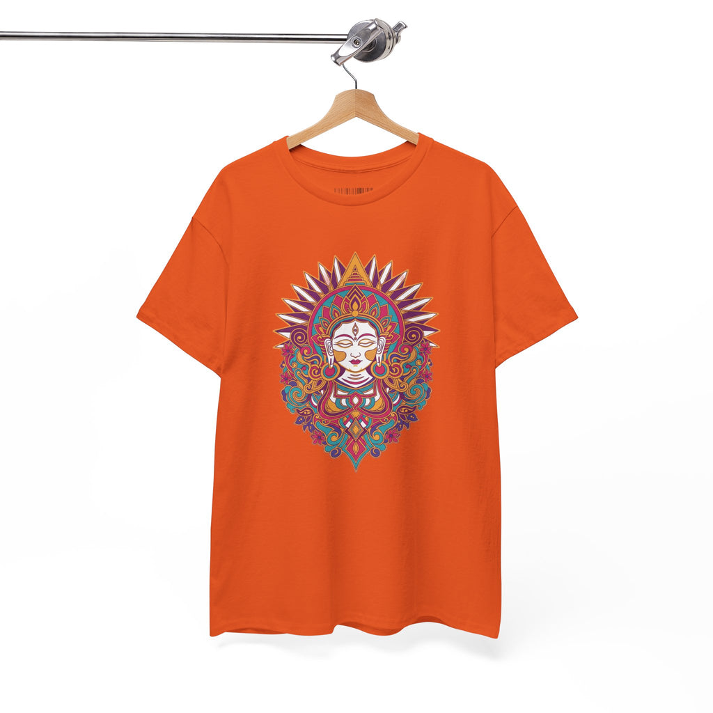 Spiritual Goddess Sun Mandala Tee — Colorful Boho Yoga T‑Shirt