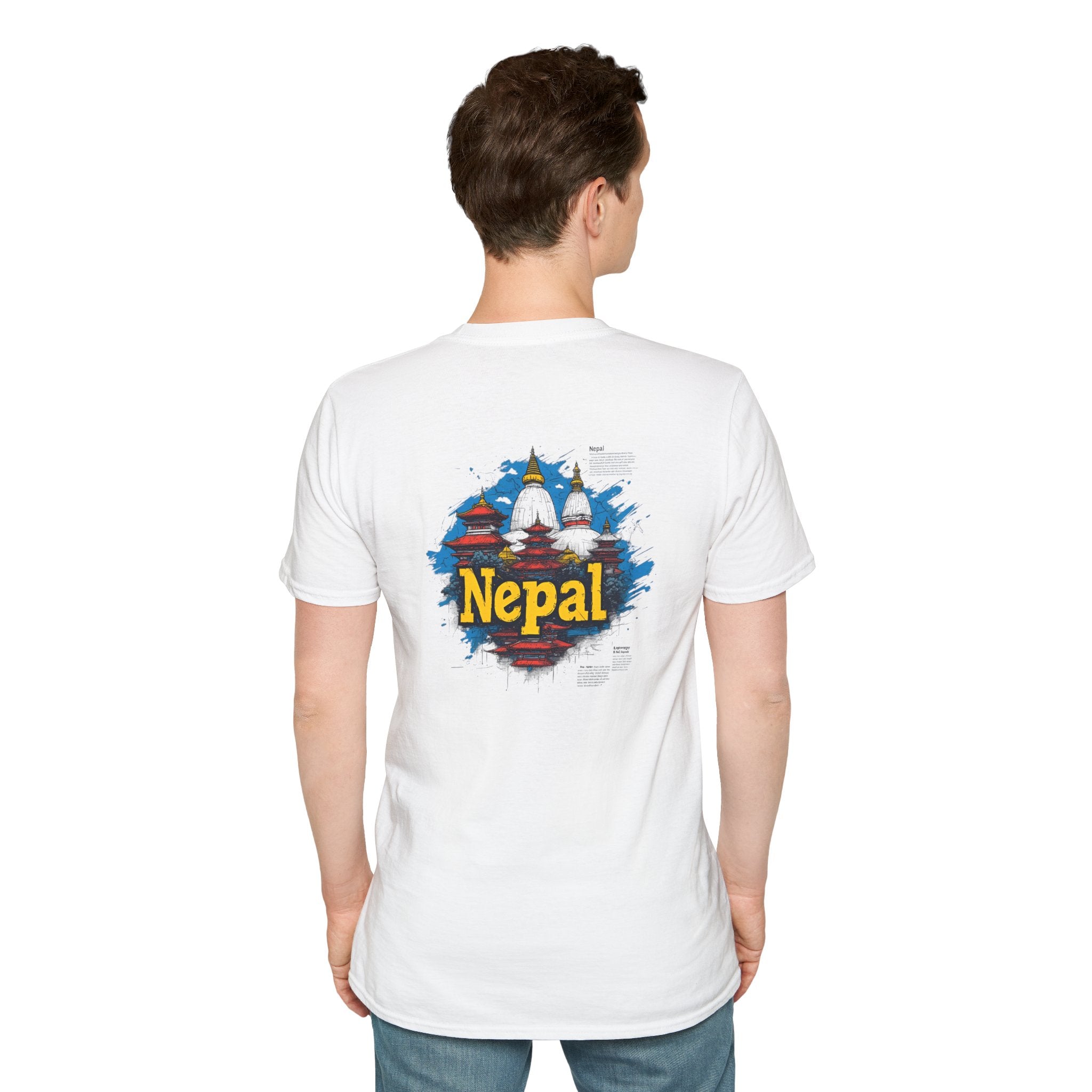 Nepal Souvenir T-Shirt — Stupa Sketch Graphic