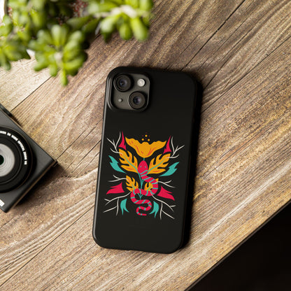 Colorful Floral Snake Slim Phone Case, Trendy Phone Accessories, Unique Gift for Nature Lovers, Modern Phone Cover, Stylish Protection