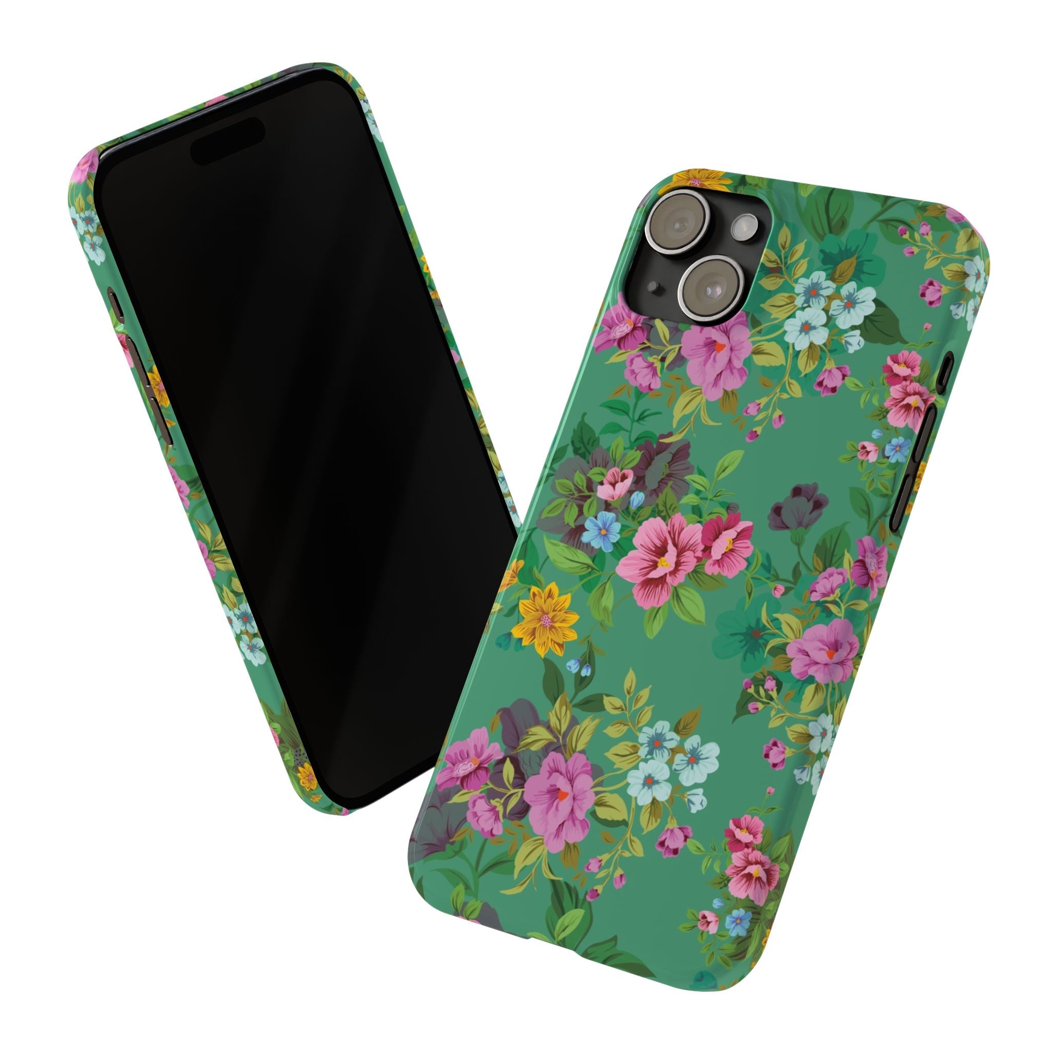 Floral Slim Phone Case - Cute Botanical Design, Gift for Spring, Nature Lovers, Customizable Phone Cover, Trendy Accessories, Flower Power