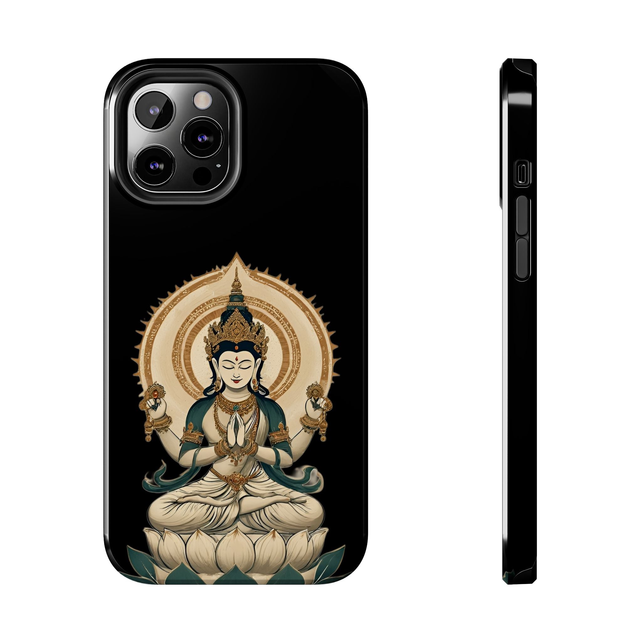 Bodhisattva Lotus Tough Phone Case — Protective Buddhist Meditation Phone Cover
