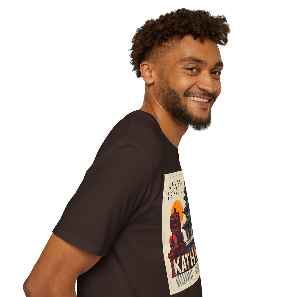 Kathmandu Vintage Travel T-Shirt – Retro Nepal Skyline Graphic Tee, Cultural Tourism Design