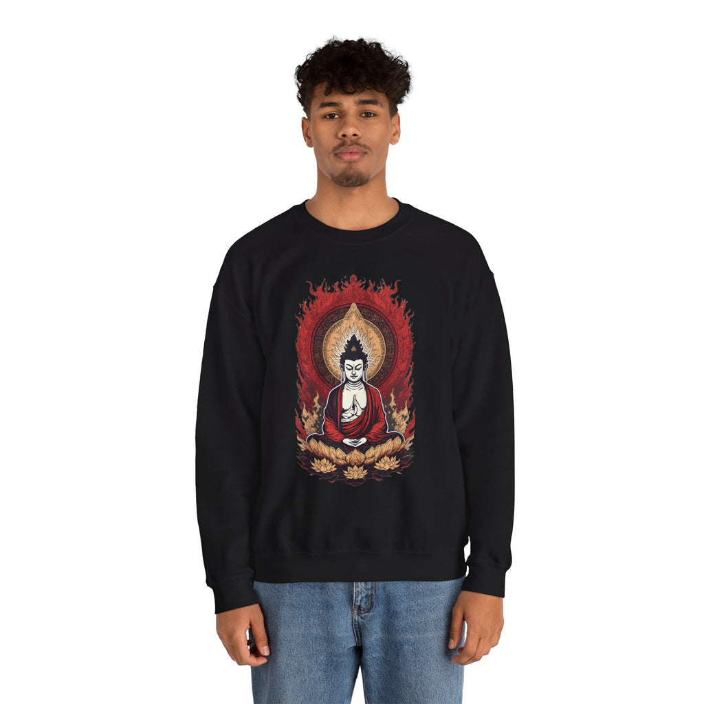 Buddha Lotus Flame Crewneck Sweatshirt