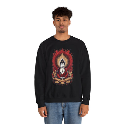 Buddha Lotus Flame Crewneck Sweatshirt