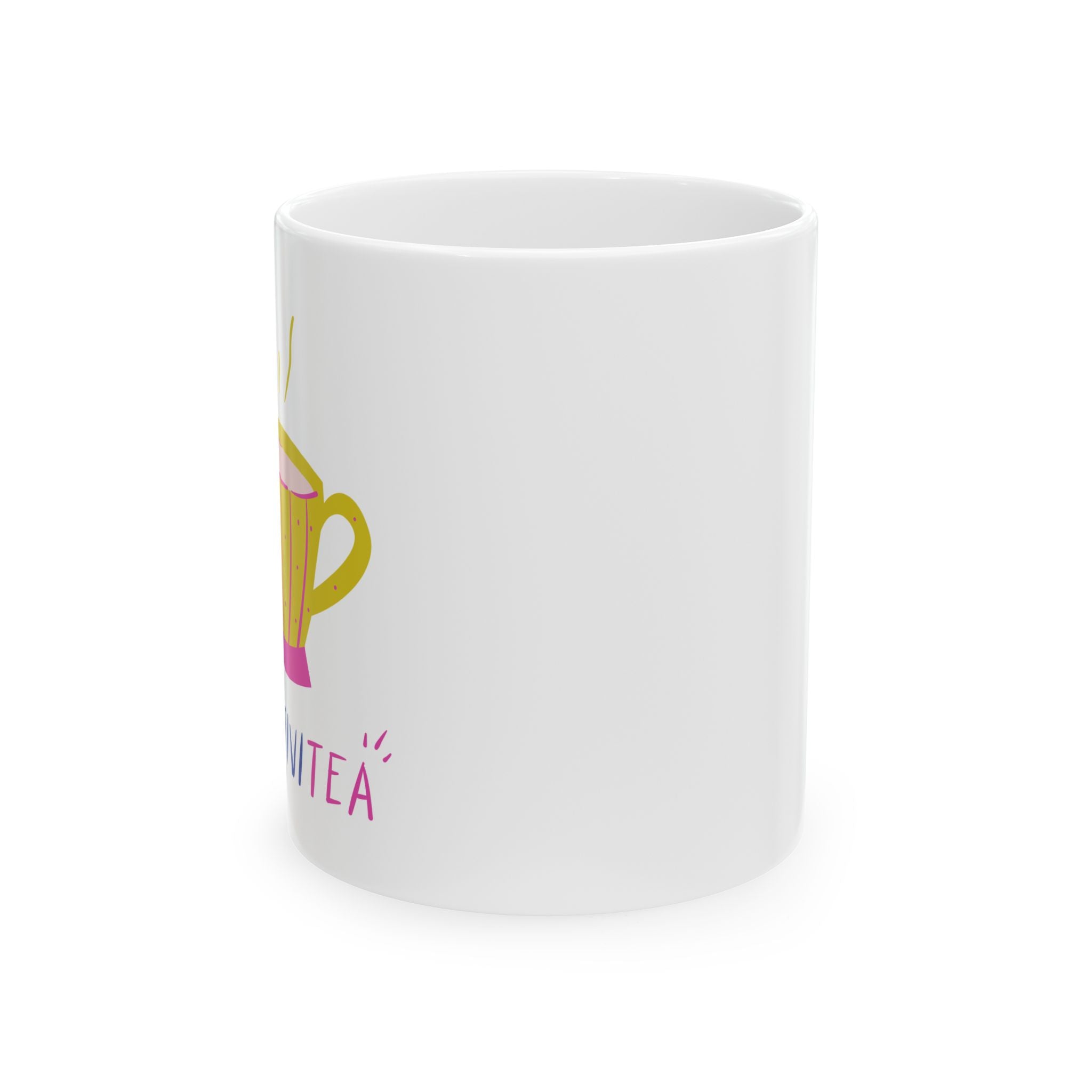 Whimsical Ceramic Tea Mug, Cute Gift for Tea Lovers, Fun Drinkware for Home, Colorful Coffee Mug for Birthdays, Unique Kitchen Decor