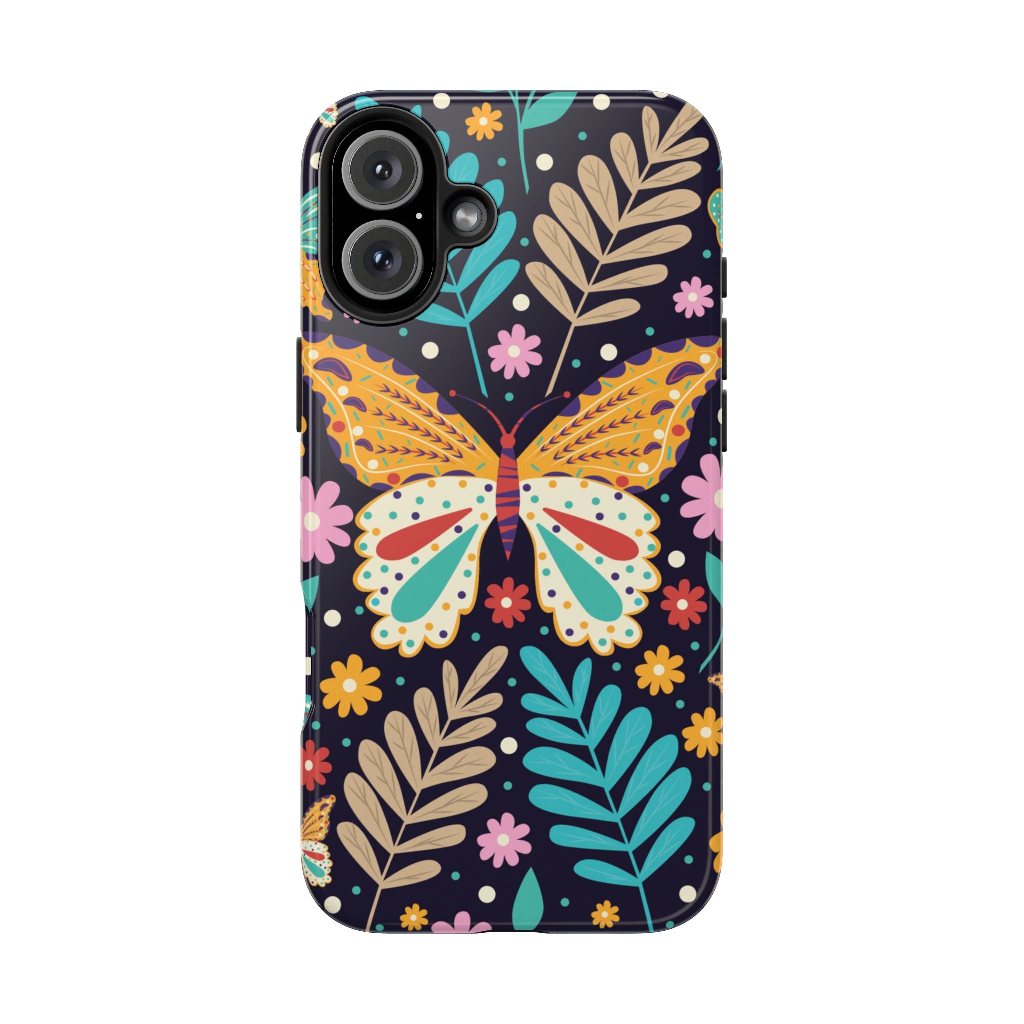 Floral Butterfly Tough Phone Case — Colorful Garden Protective Cover